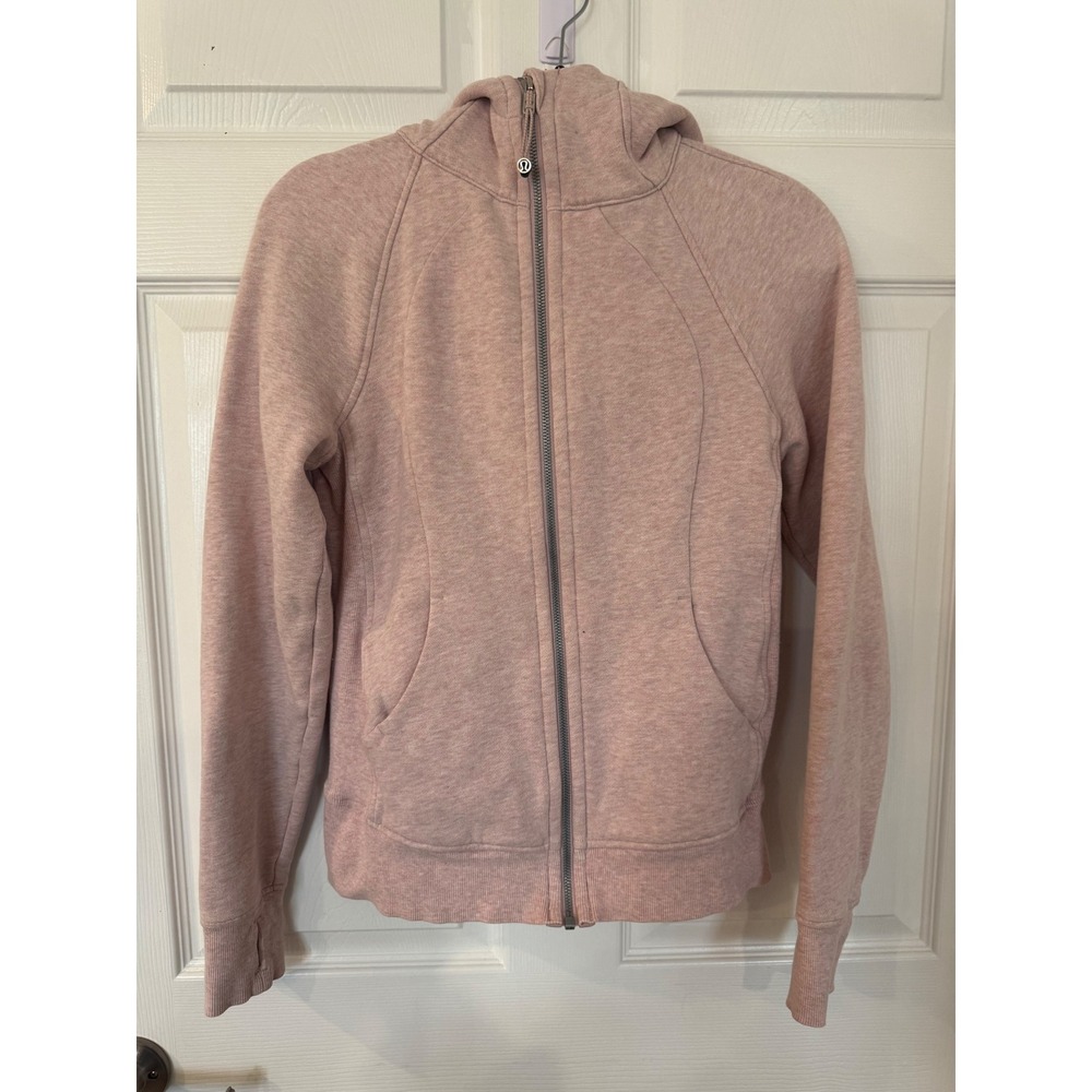 Lululemon Scuba Hoodie Womens 4 Pink Full Zip Jacket Thumbholes Athleisure